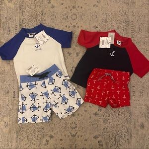 Janie and Jack Swim Shorts & Rash Guards Bundle
